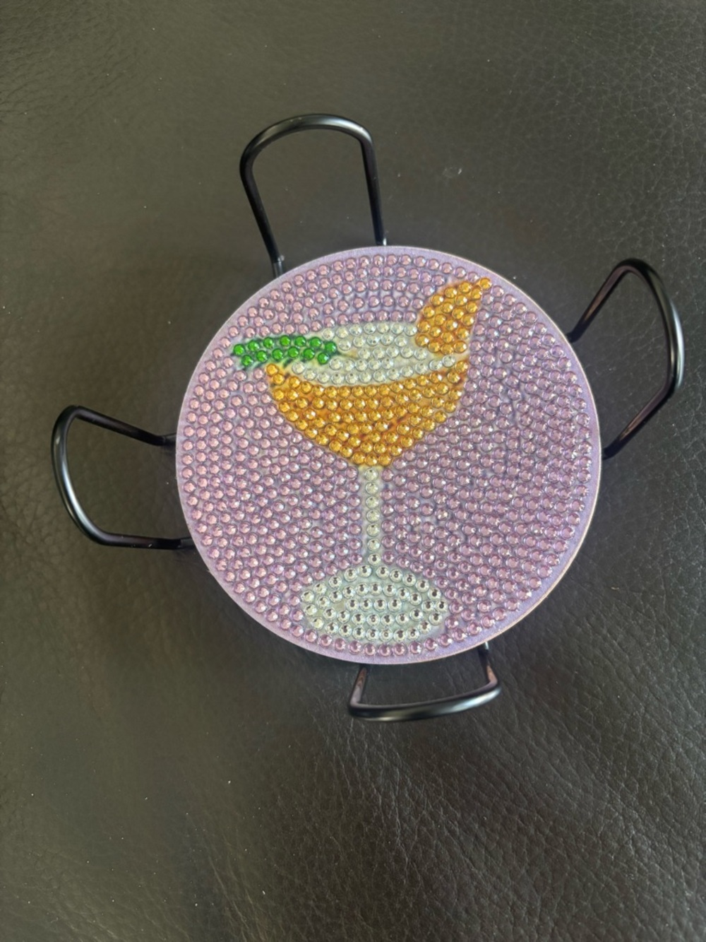 Handcrafted Rhinestone Embellished Wooden Coaster Set  (sealed) - Picture 7 of 7